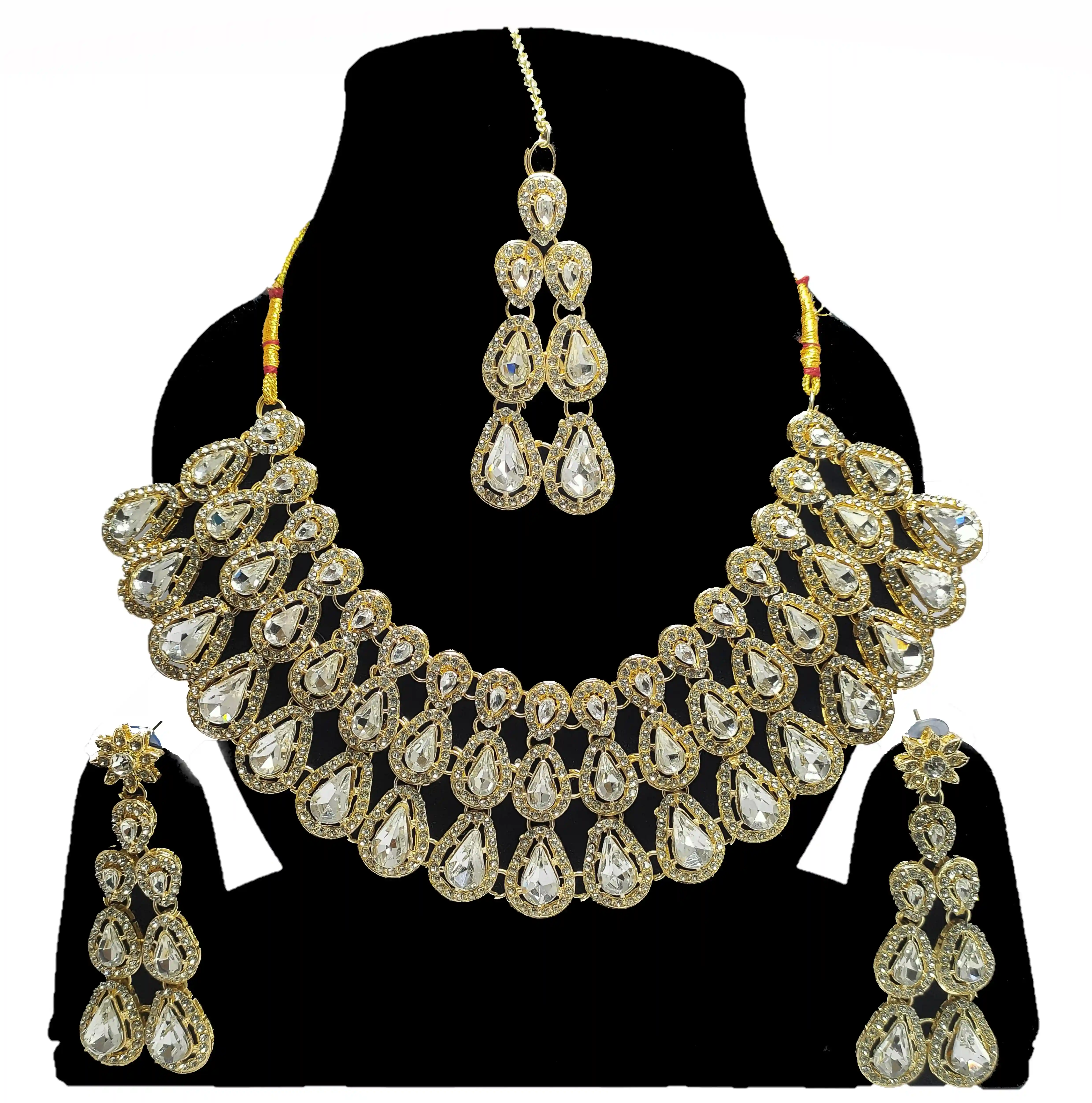 Kundan Bridal Necklace Set with Earrings & Maang Tikka